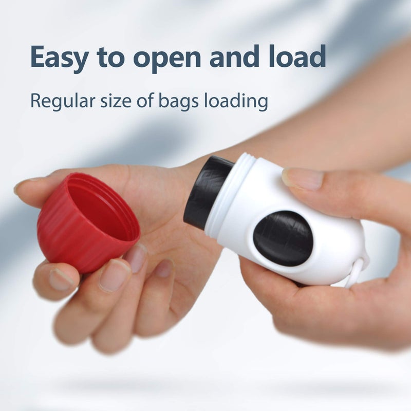 Fida Retractable Dog Leash with Dispenser and Poop Bags, 16 ft Pet Walking Leash for Small Dog or Cat up to 26 lbs, Anti-Slip Handle, Tangle Free, Reflective Nylon Tape (S, Red) - Image 5